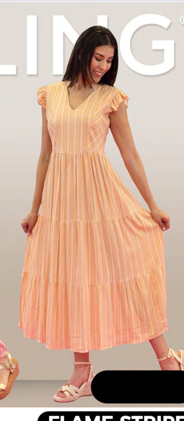 Vestido Rose Lino Flame Stripe Sterling - Imagen 2