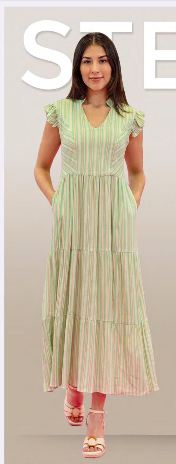 Vestido Rose Lino Flame Stripe Sterling
