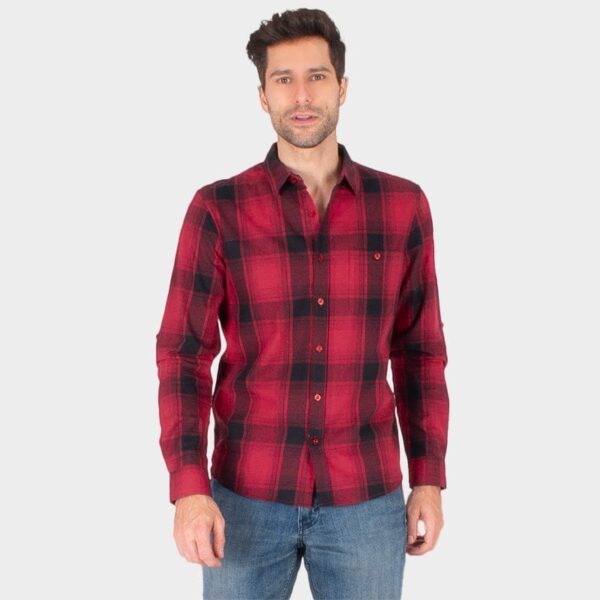 CAMISA GENERRA CUADROS ROJO/NEGRO