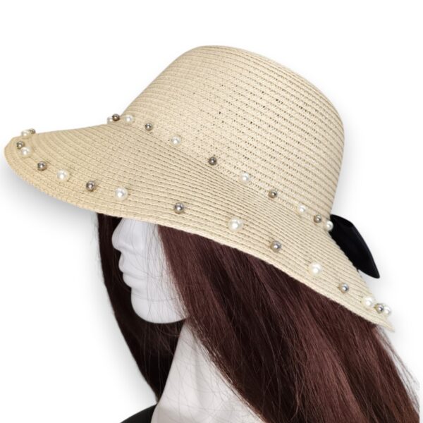 Sombrero Mediano Con Moño Y Perlas