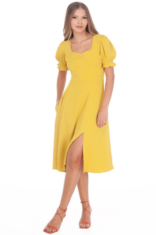 Vestido Sarah Bustani MOD.JC1065 Mostaza