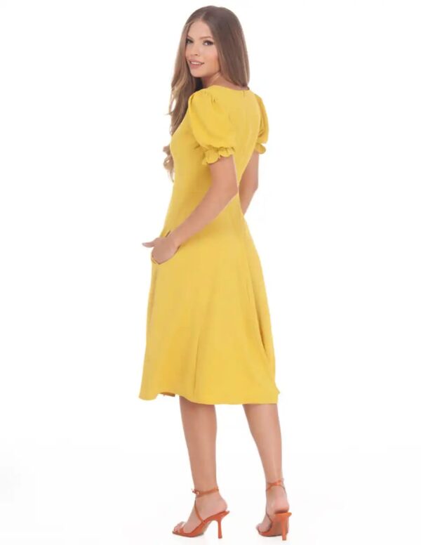 Vestido Sarah Bustani MOD.JC1065 Mostaza - Imagen 2