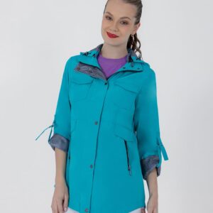 Gabardina con gorro Shyla 28980592 Turquesa