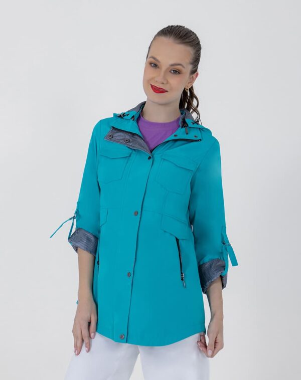 Gabardina con gorro Shyla 28980592 Turquesa