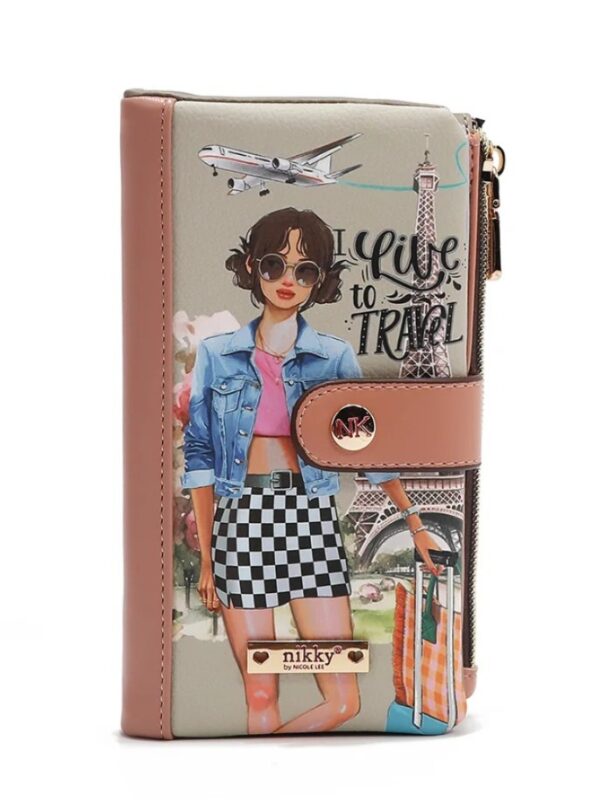 Billetera Doble Banda NK22520 I live To Travel