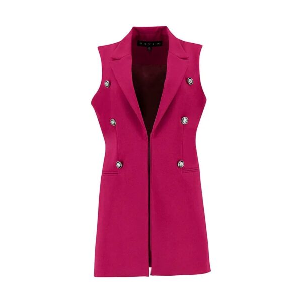 Chaleco Largo con solapa 22020017 Shyla magenta - Imagen 2