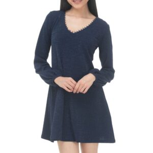 Vestido Azul Linea A S1056 Sarah Bustani