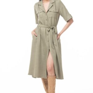 Vestido Camisero Liso L00339 Sarah Bustani